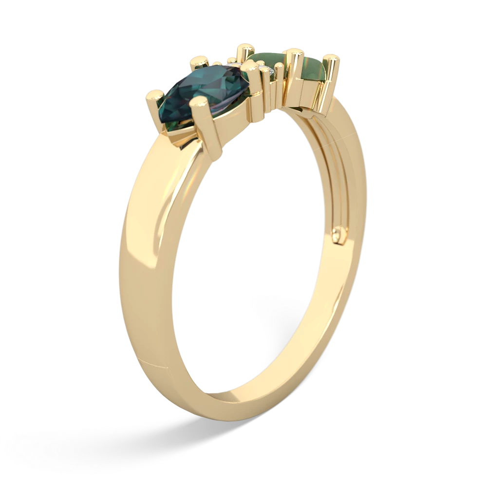 Jade Pear Bowtie 14K Yellow Gold ring R0865