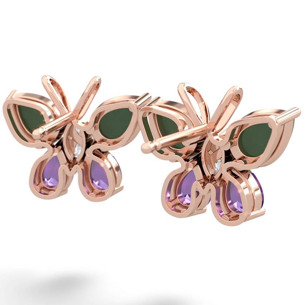 Jade Butterfly 14K Rose Gold earrings E2215