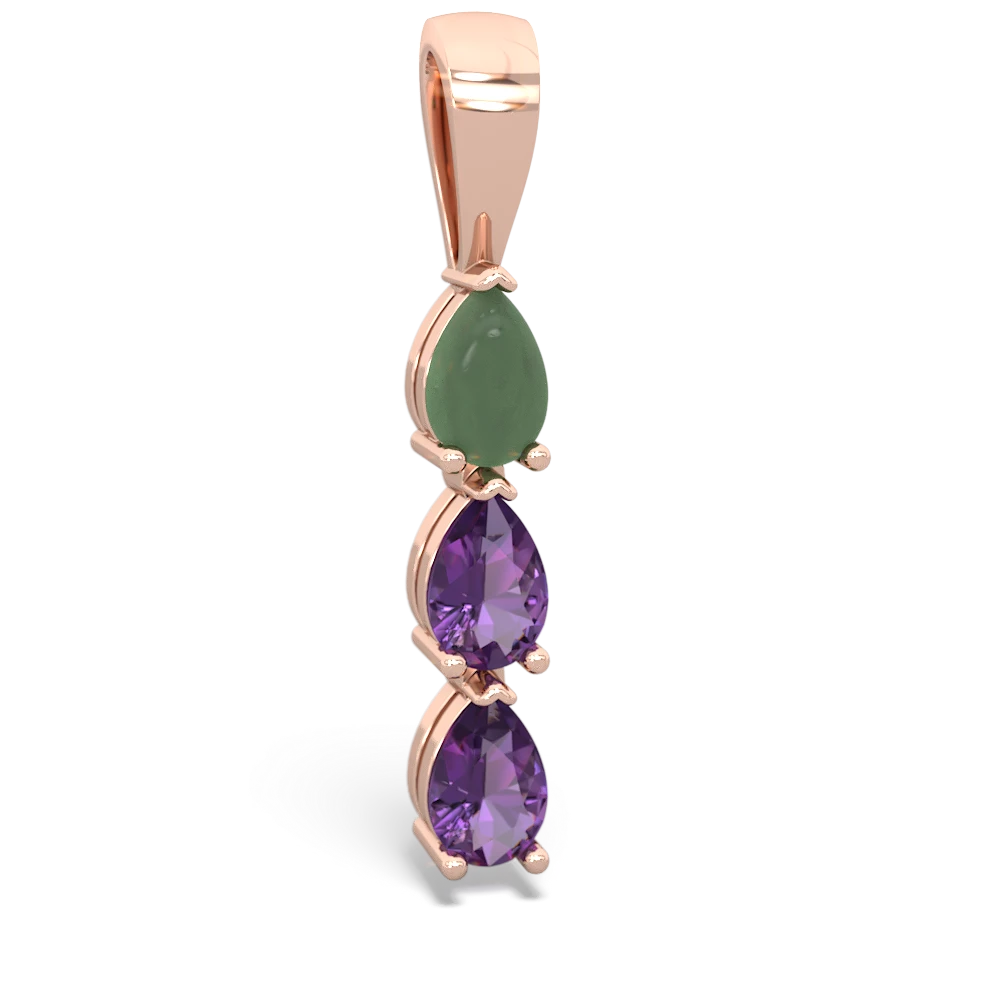 Jade Dew Drops 14K Rose Gold pendant P2251