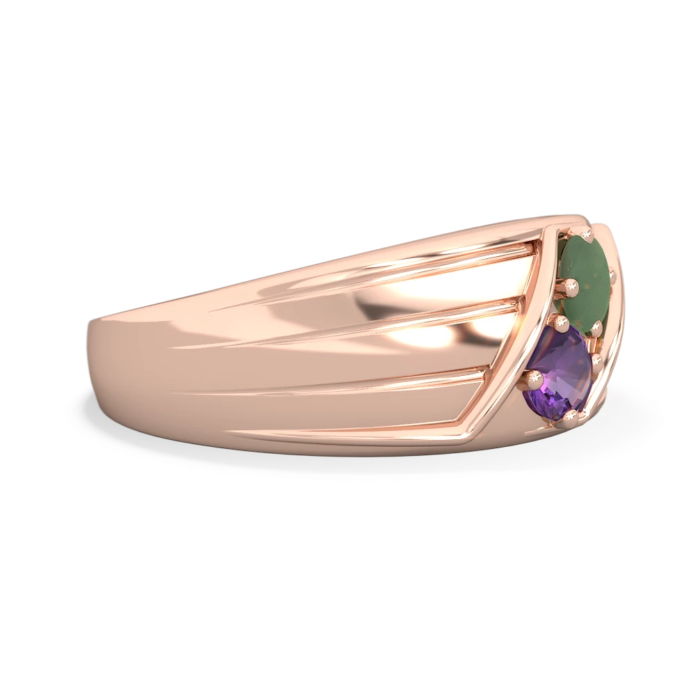 Jade Men's Streamline 14K Rose Gold ring R0460