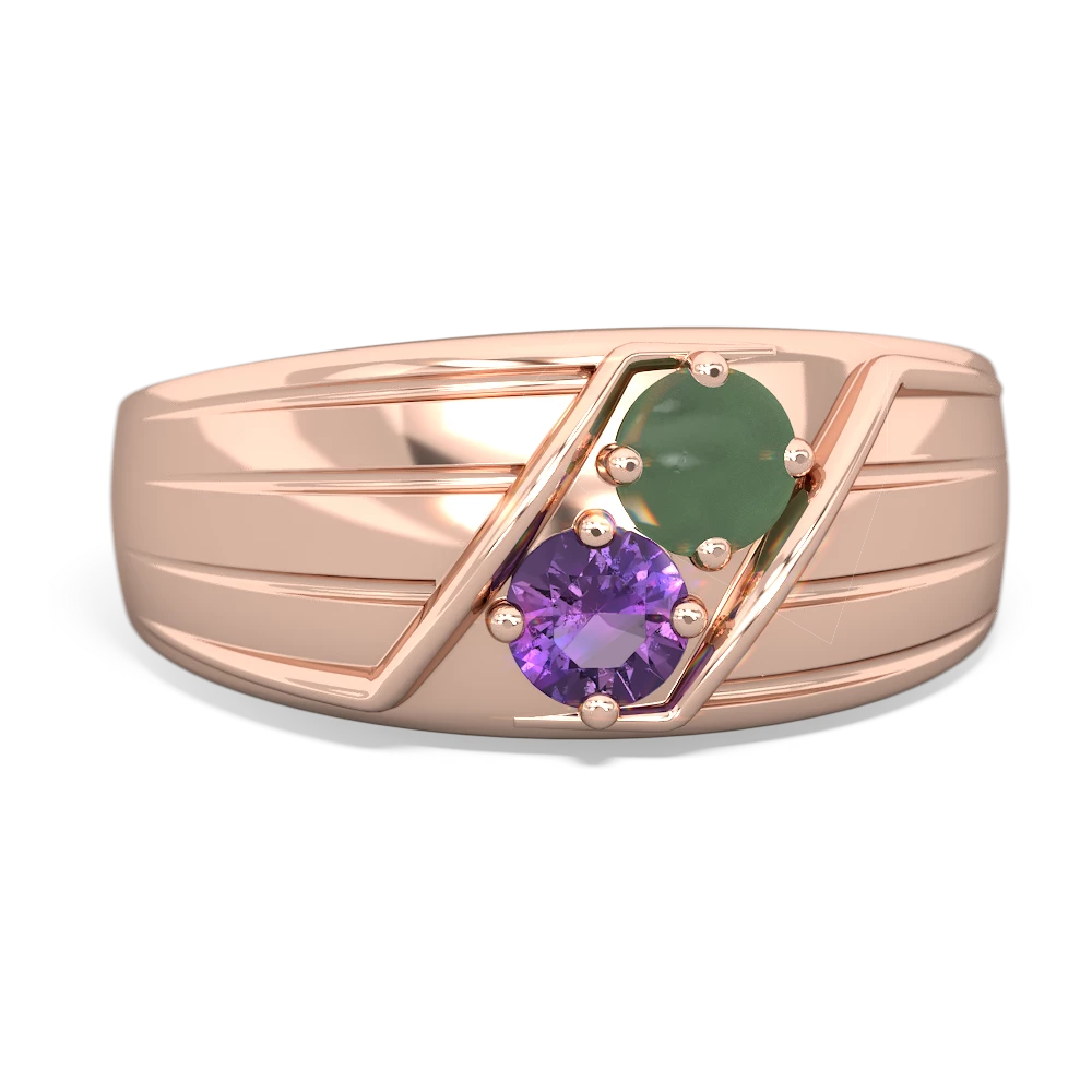 Jade Men's Streamline 14K Rose Gold ring R0460