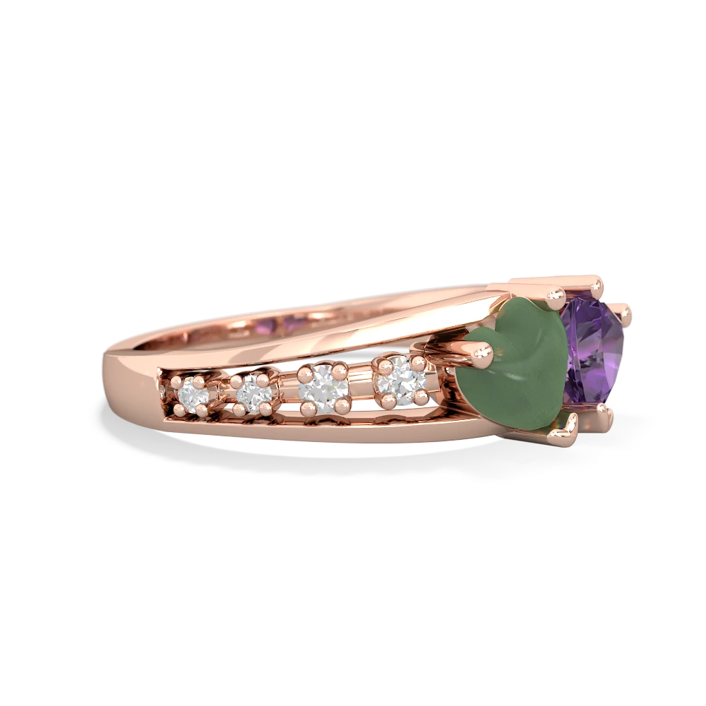 Jade Heart To Heart 14K Rose Gold ring R3342