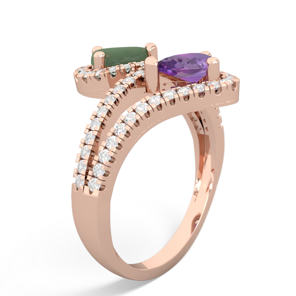 Jade Diamond Dazzler 14K Rose Gold ring R3000