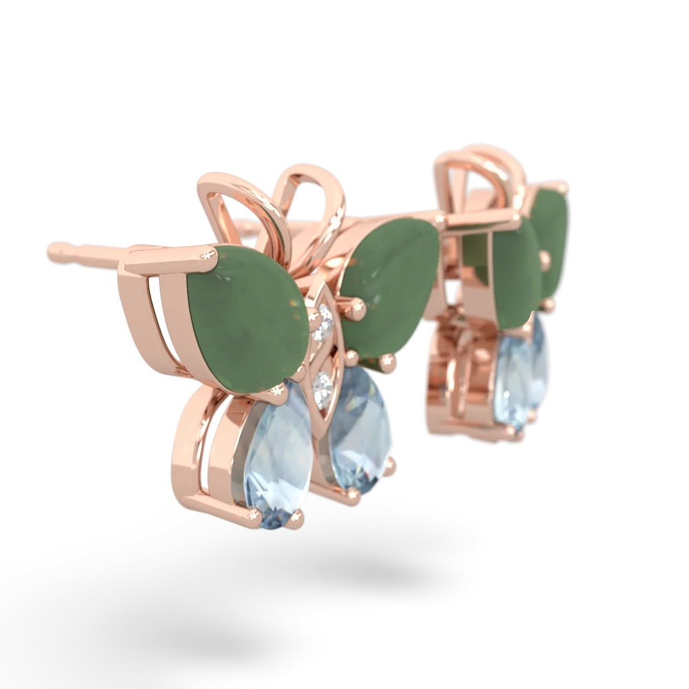 Jade Butterfly 14K Rose Gold earrings E2215