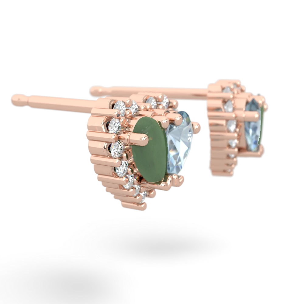 Jade Halo 14K Rose Gold earrings E7008