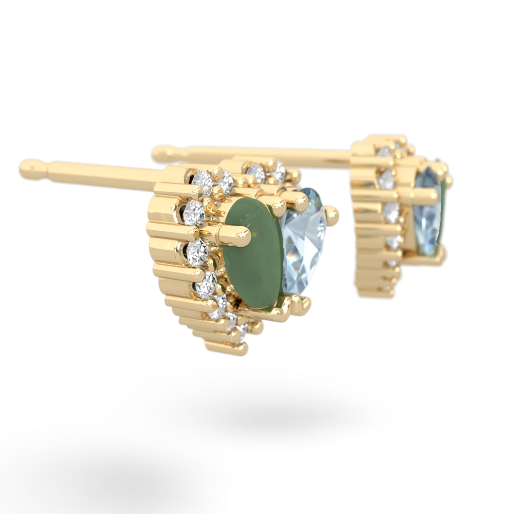Jade Halo 14K Yellow Gold earrings E7008