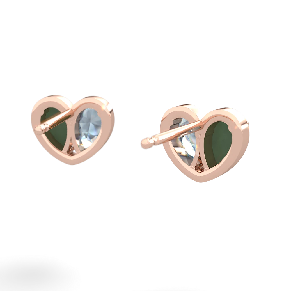 Jade 'Our Heart' 14K Rose Gold earrings E5072