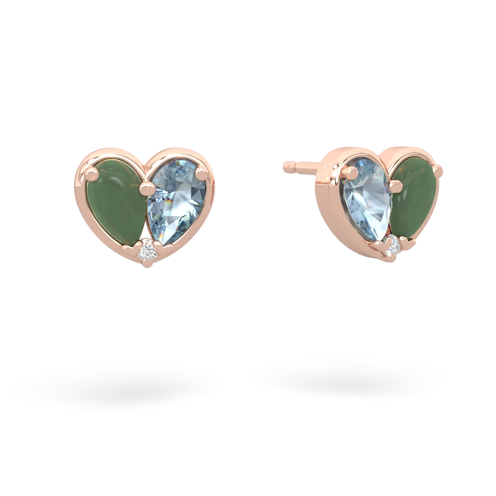 Jade 'Our Heart' 14K Rose Gold earrings E5072