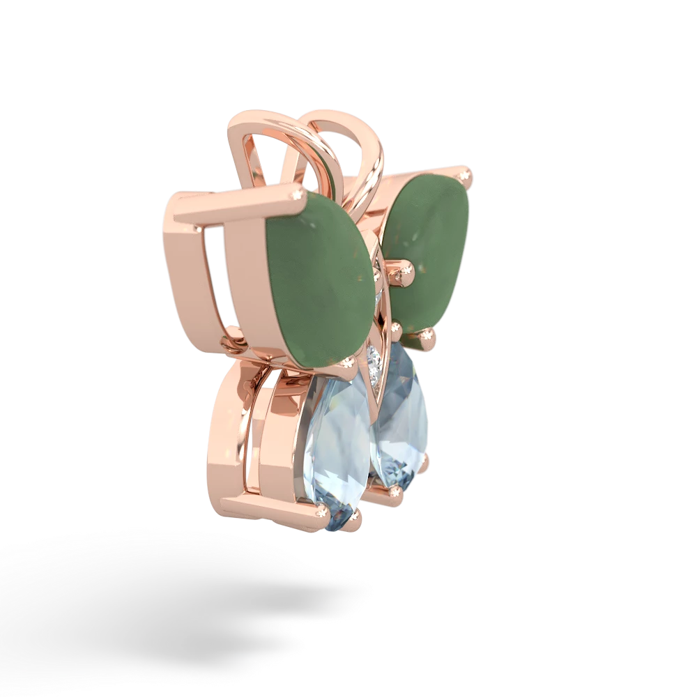 Jade Butterfly 14K Rose Gold pendant P2215