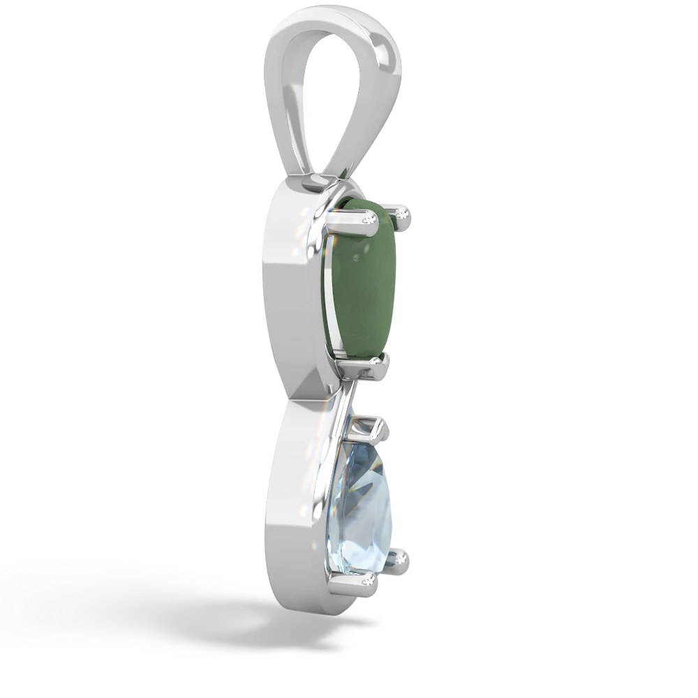 Jade Infinity 14K White Gold pendant P5050