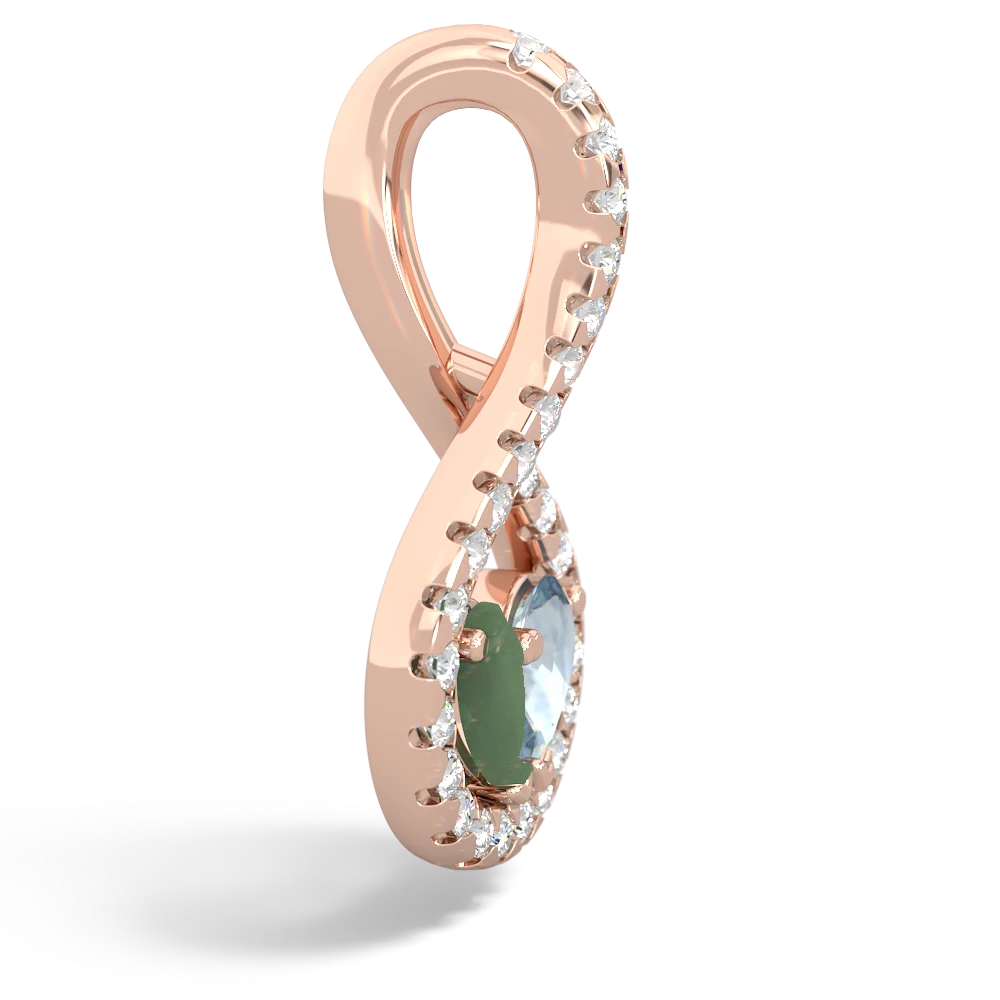 Jade Pave Twist 'One Heart' 14K Rose Gold pendant P5360