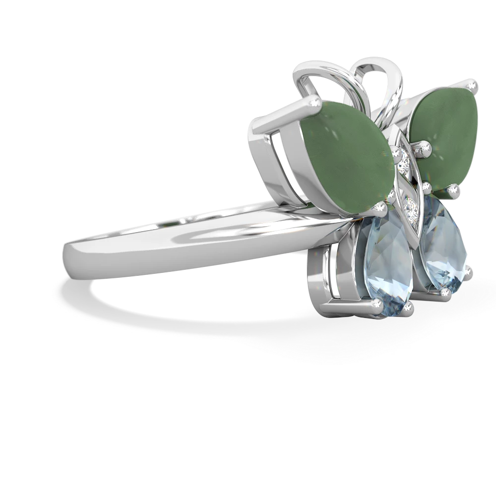 Jade Butterfly 14K White Gold ring R2215