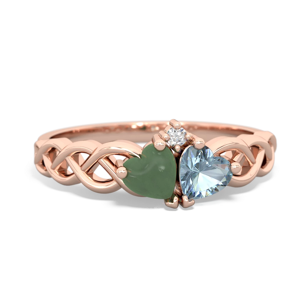 Jade Heart To Heart Braid 14K Rose Gold ring R5870