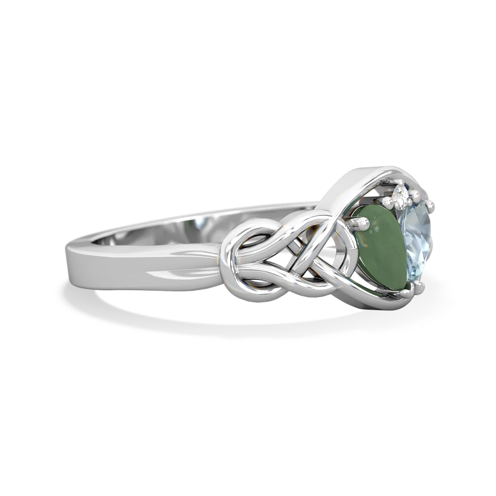 Jade Celtic Love Knot 14K White Gold ring R5420