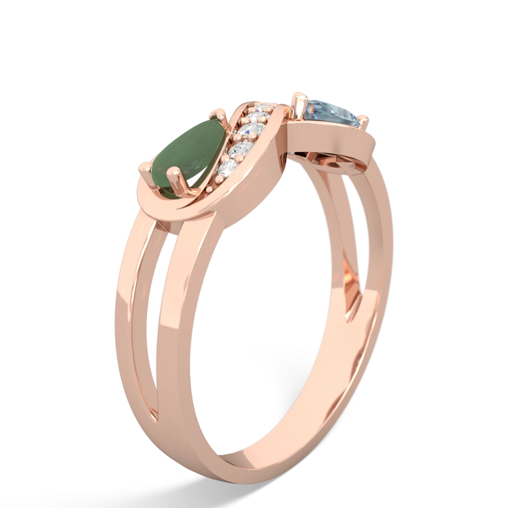 Jade Diamond Infinity 14K Rose Gold ring R5390