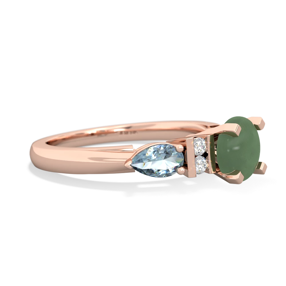 Jade 6Mm Round Eternal Embrace Engagement 14K Rose Gold ring R2005