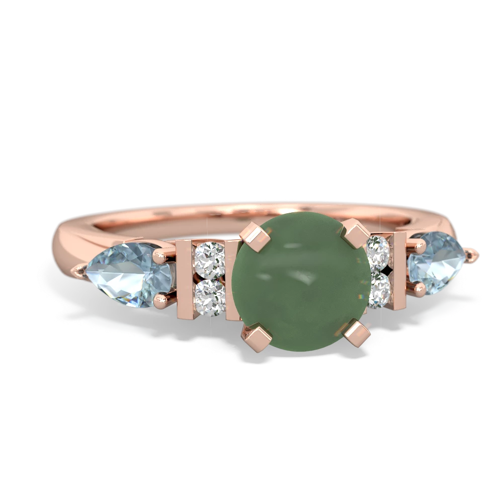 Jade 6Mm Round Eternal Embrace Engagement 14K Rose Gold ring R2005