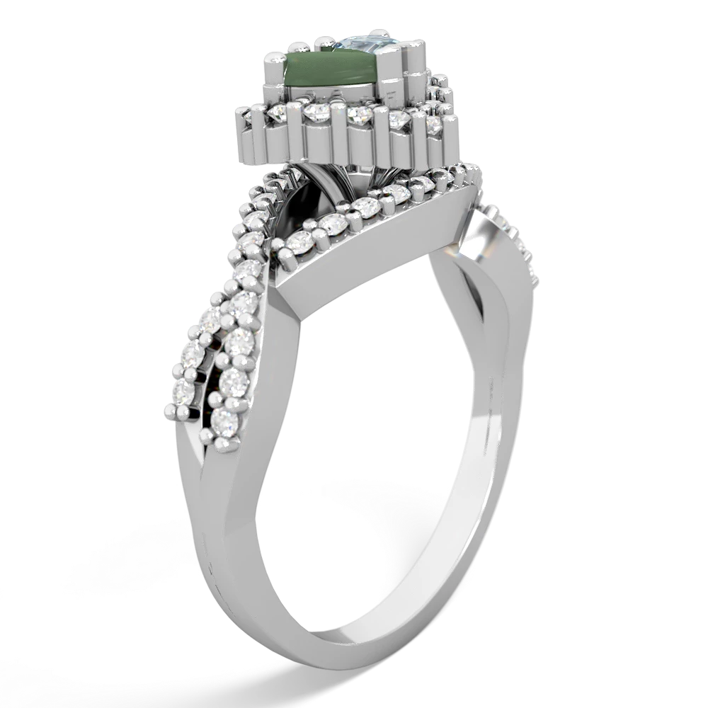 Jade Diamond Twist 'One Heart' 14K White Gold ring R2640HRT