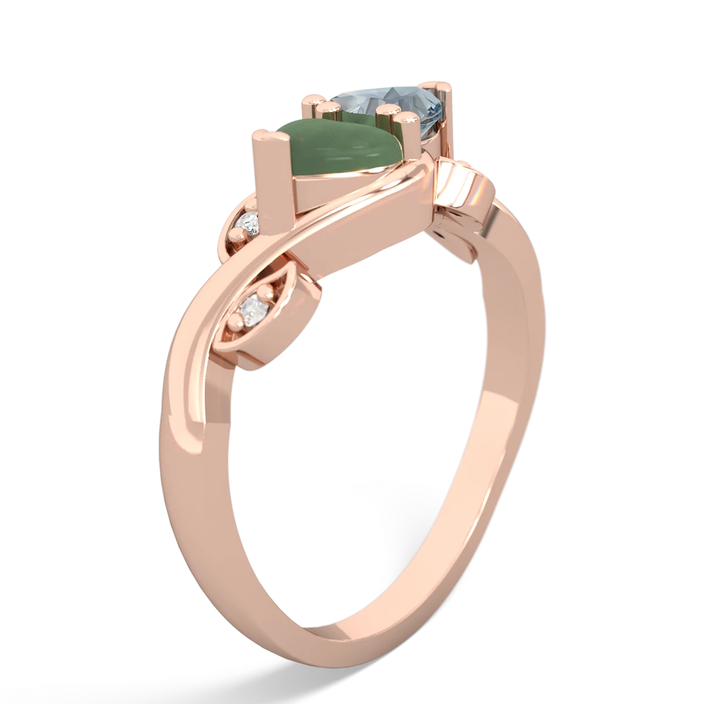 Jade Floral Elegance 14K Rose Gold ring R5790