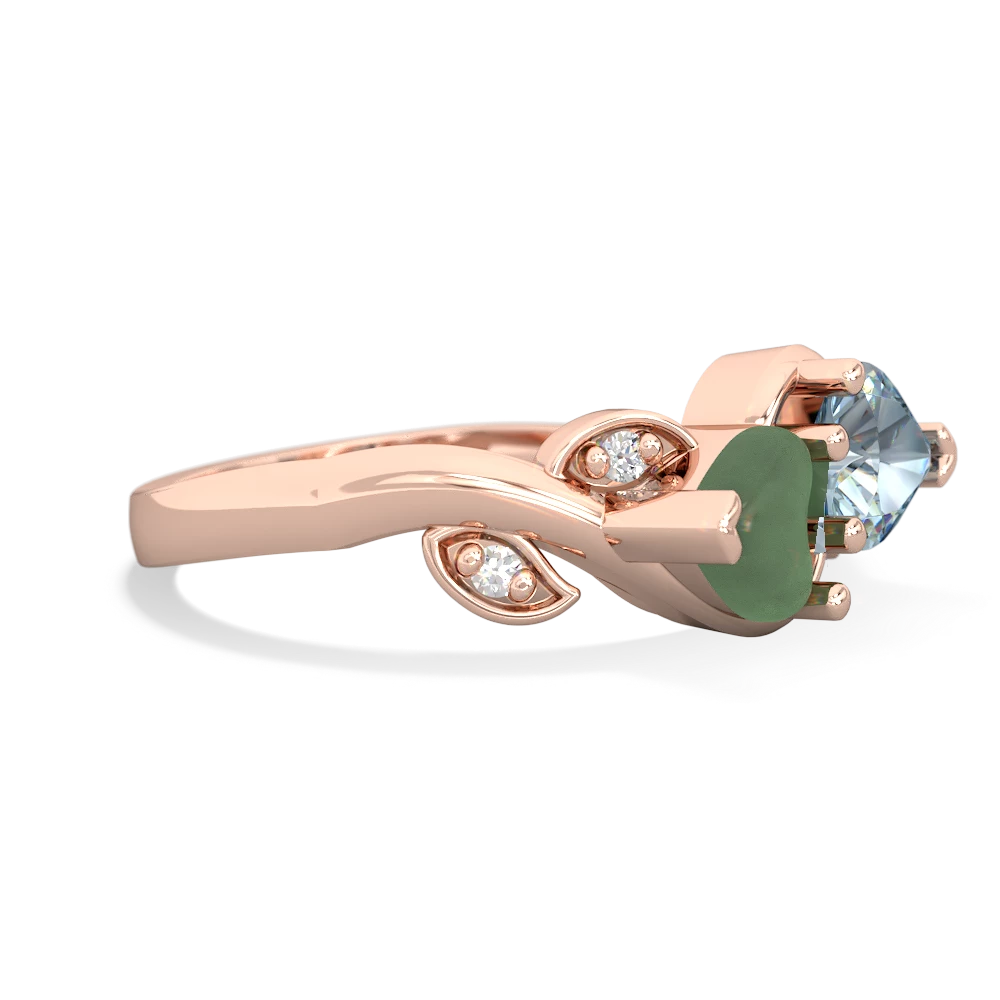 Jade Floral Elegance 14K Rose Gold ring R5790