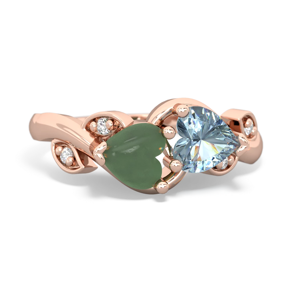 Jade Floral Elegance 14K Rose Gold ring R5790