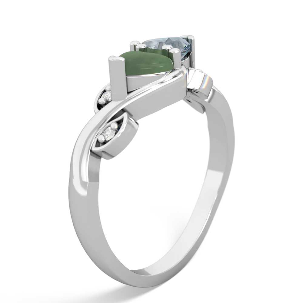 Jade Floral Elegance 14K White Gold ring R5790