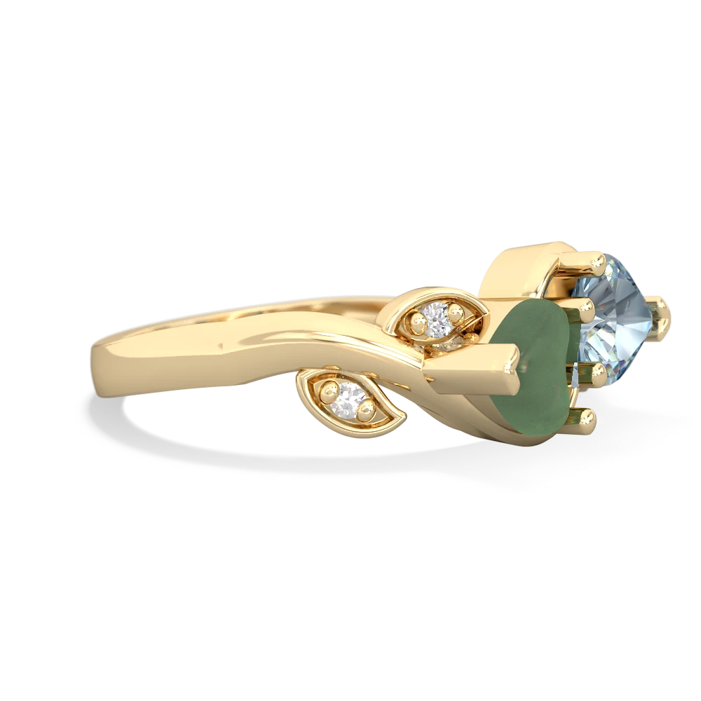 Jade Floral Elegance 14K Yellow Gold ring R5790