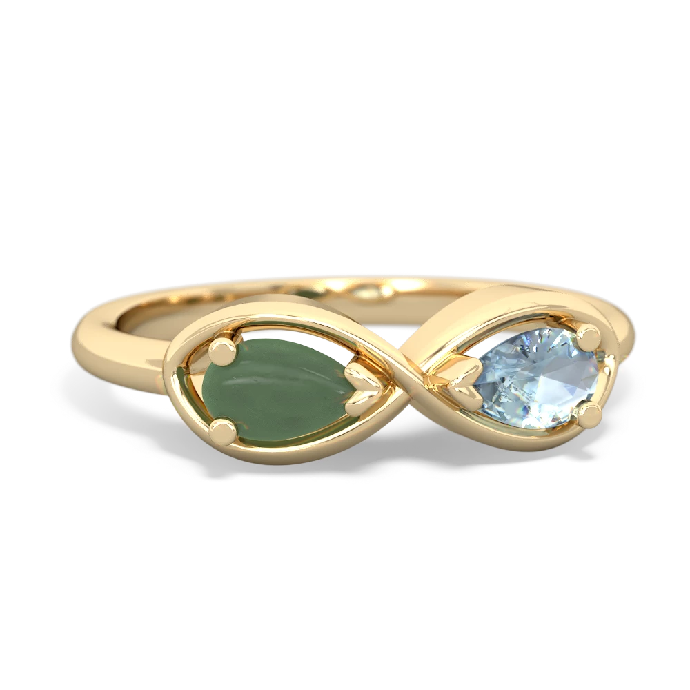 Jade Infinity 14K Yellow Gold ring R5050