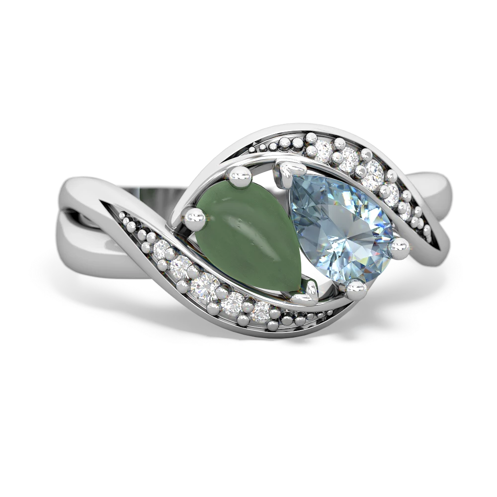 Jade Summer Winds 14K White Gold ring R5342