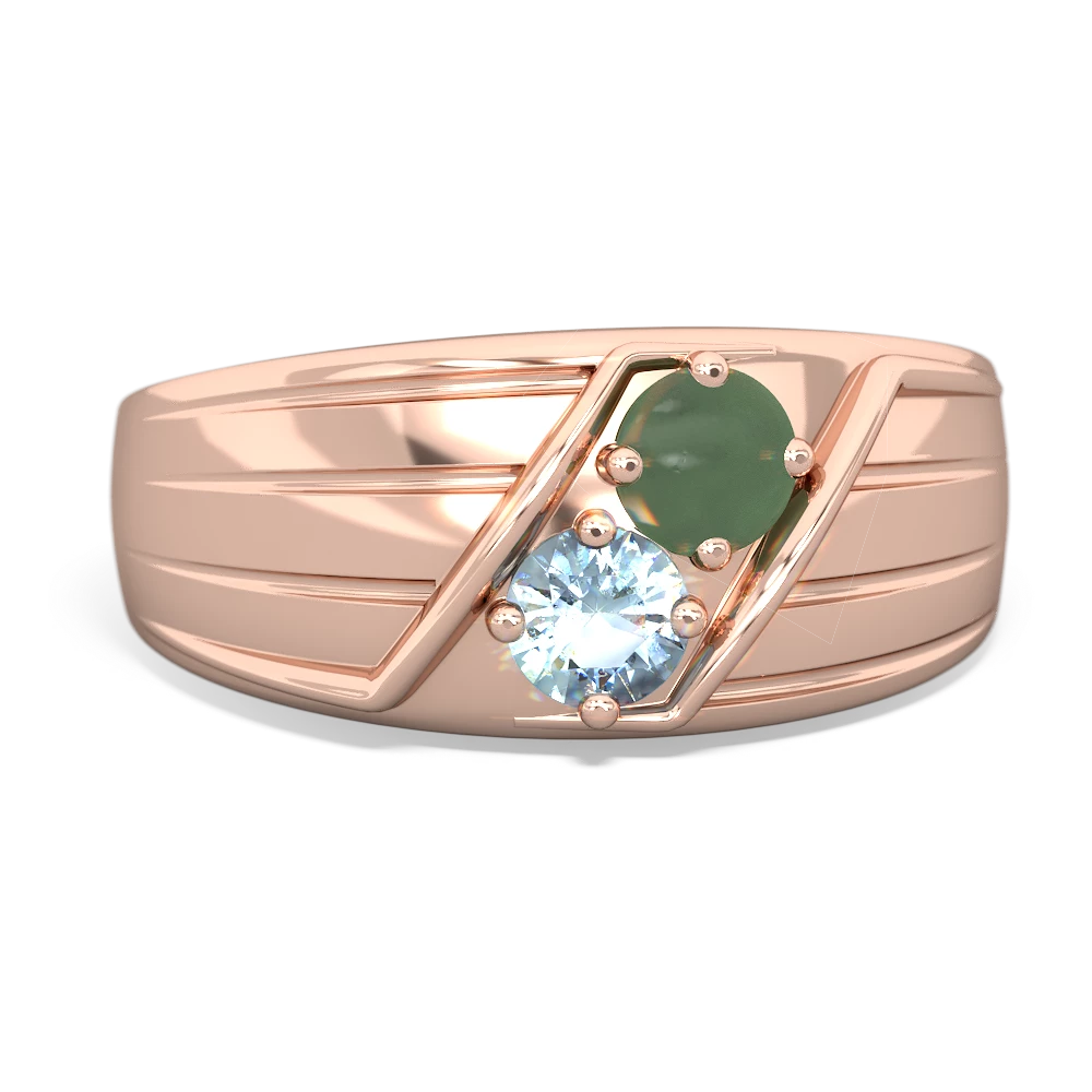 Jade Men's Streamline 14K Rose Gold ring R0460