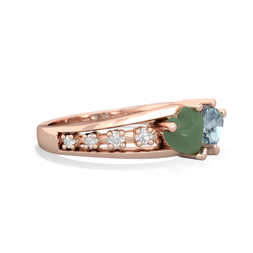 Jade Heart To Heart 14K Rose Gold ring R3342