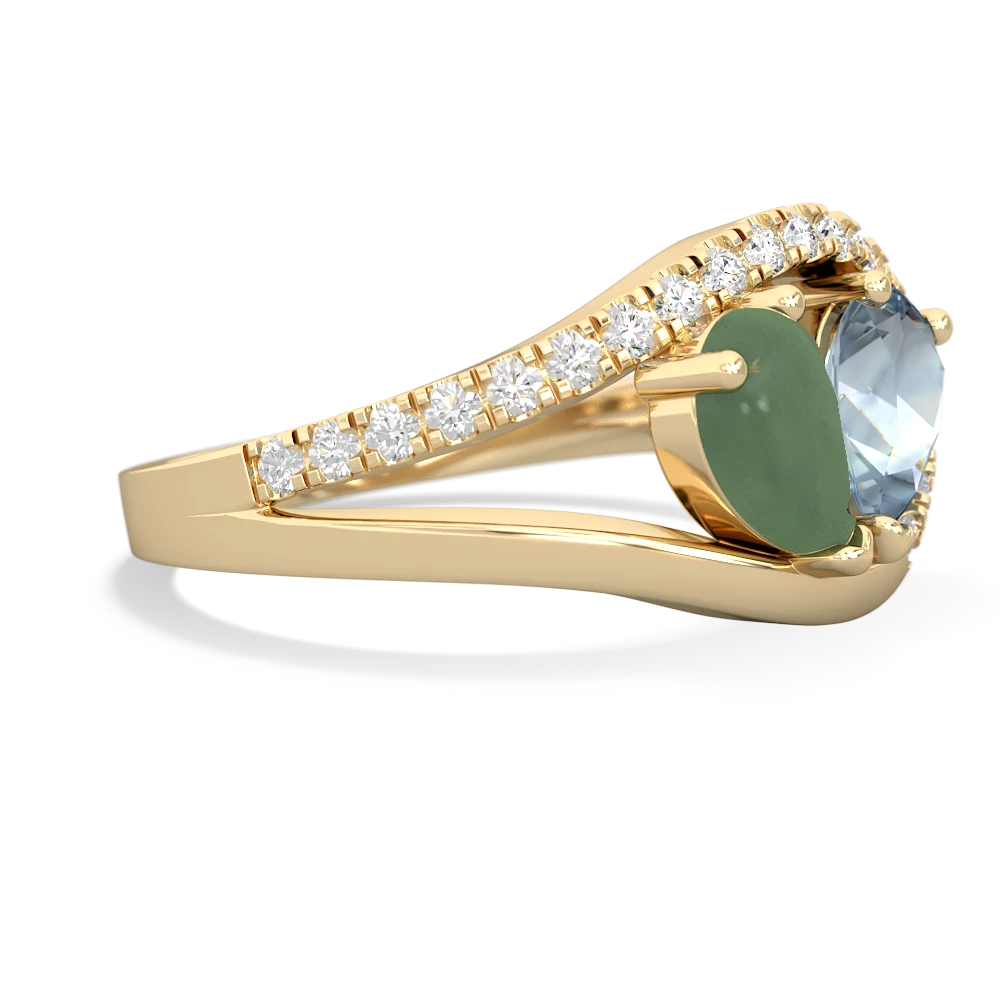 Jade Nestled Heart Keepsake 14K Yellow Gold ring R5650