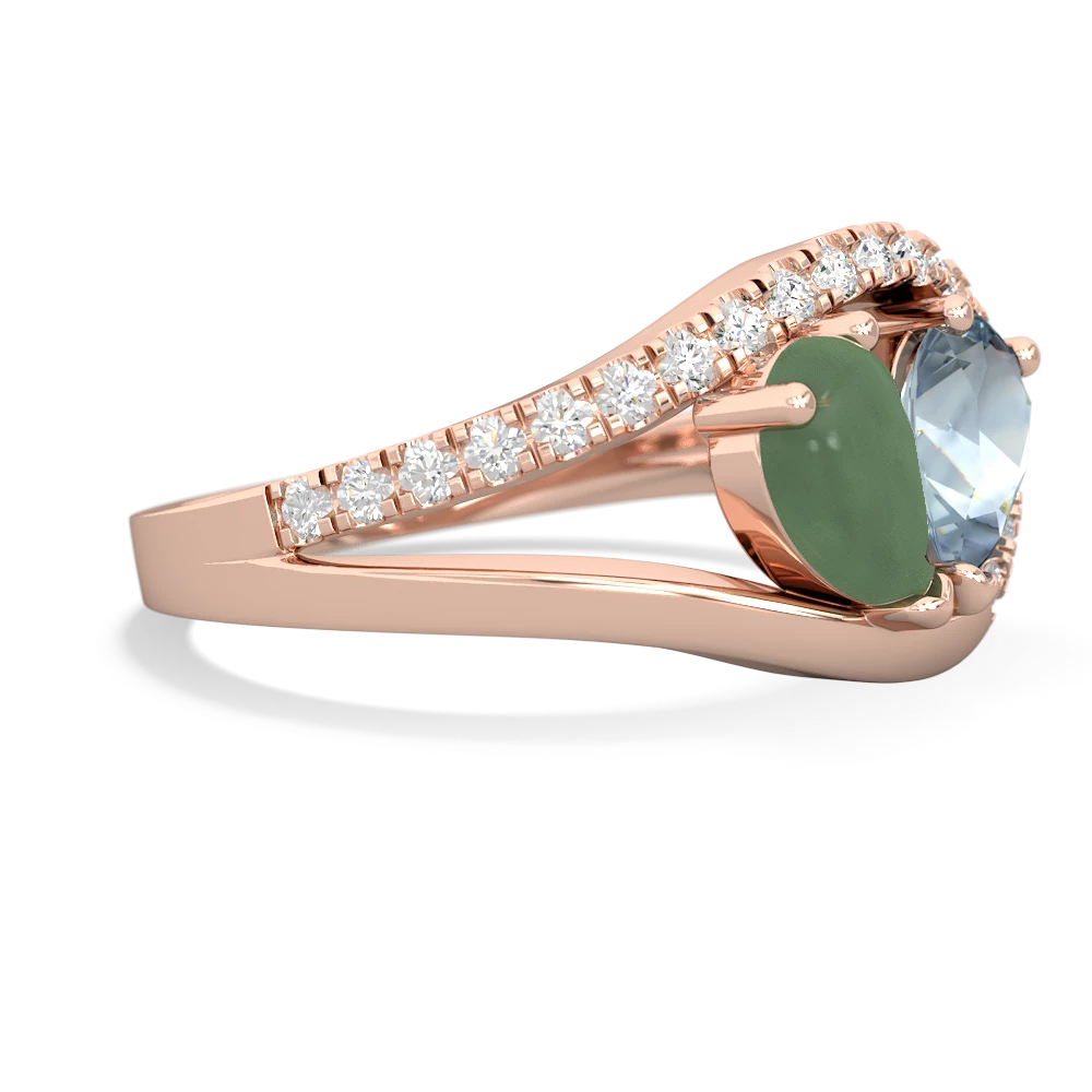 Jade Nestled Heart Keepsake 14K Rose Gold ring R5650