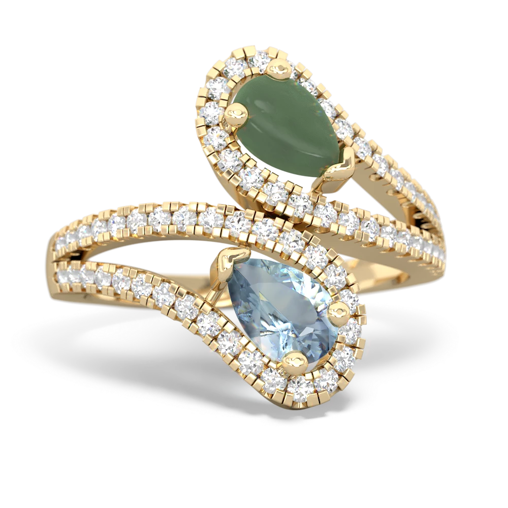 Jade Diamond Dazzler 14K Yellow Gold ring R3000