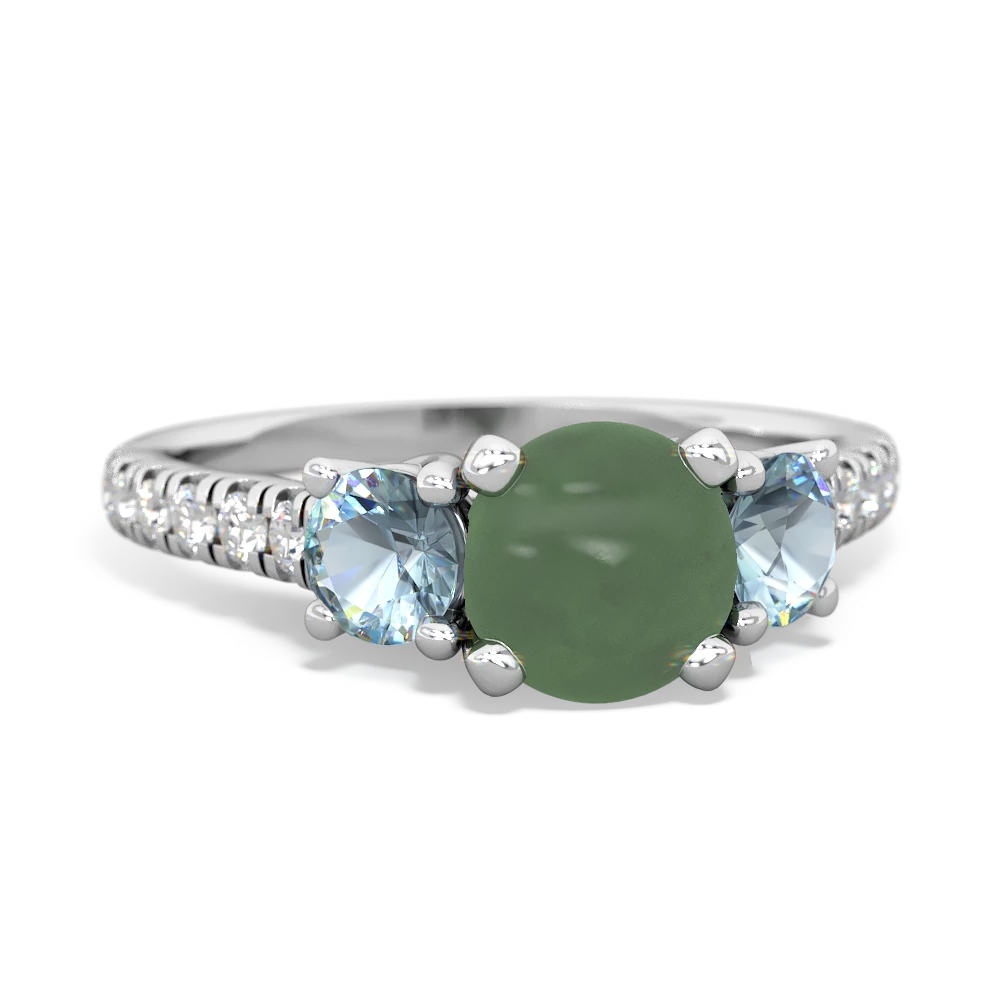 Jade Pave Trellis 14K White Gold ring R5500