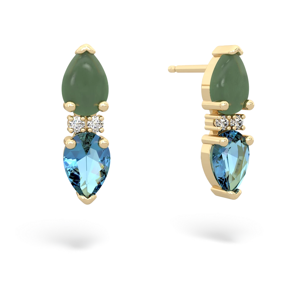 Jade Bowtie Drop 14K Yellow Gold earrings E0865