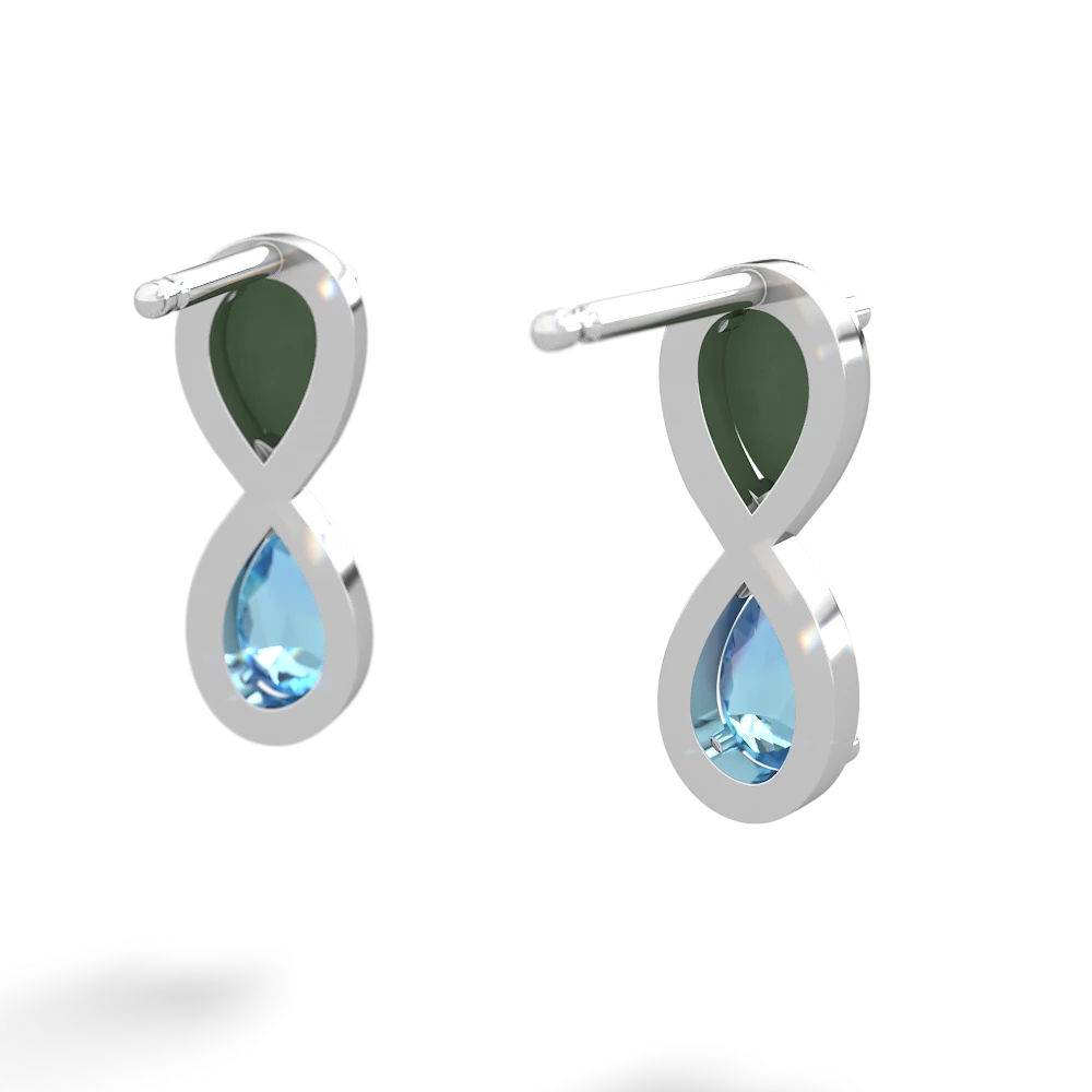 Jade Infinity 14K White Gold earrings E5050