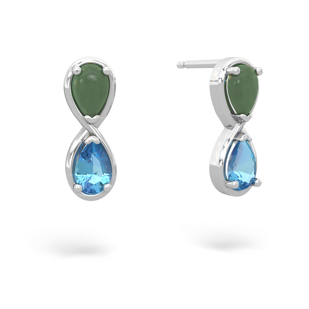 Jade Infinity 14K White Gold earrings E5050