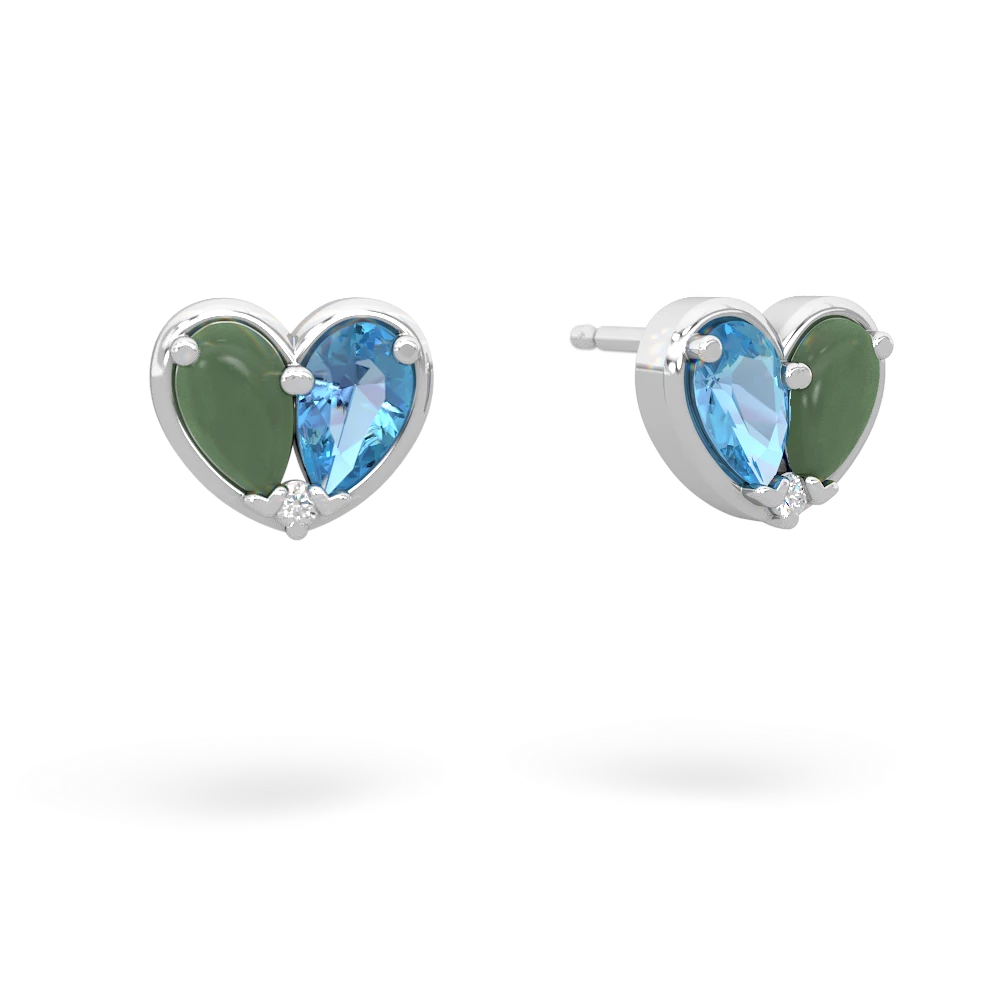 Jade 'Our Heart' 14K White Gold earrings E5072