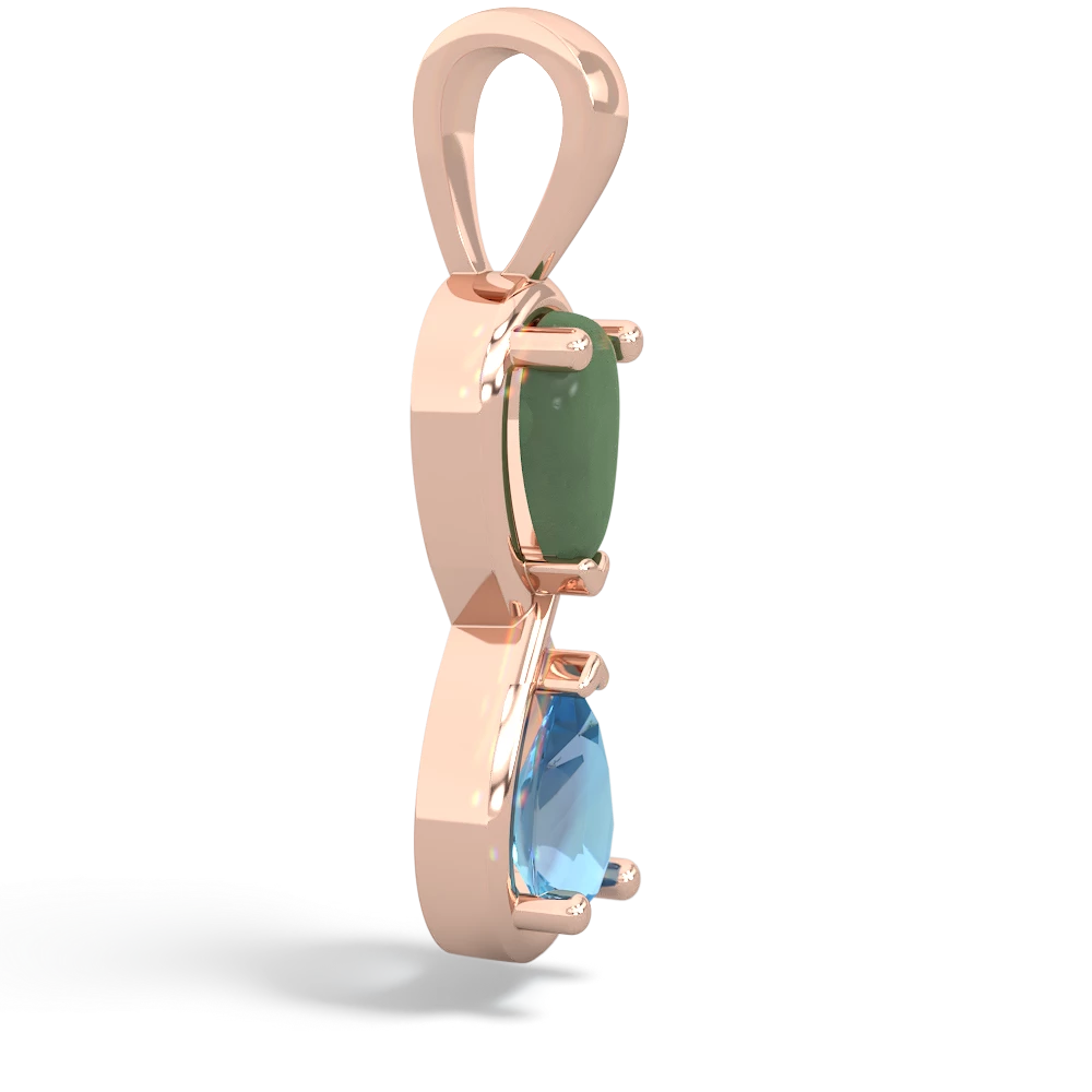 Jade Infinity 14K Rose Gold pendant P5050