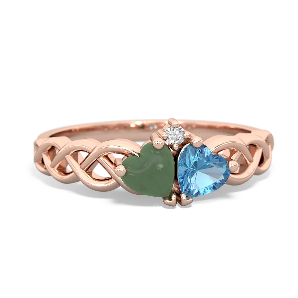 Jade Heart To Heart Braid 14K Rose Gold ring R5870