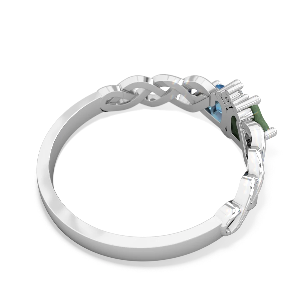 Jade Heart To Heart Braid 14K White Gold ring R5870