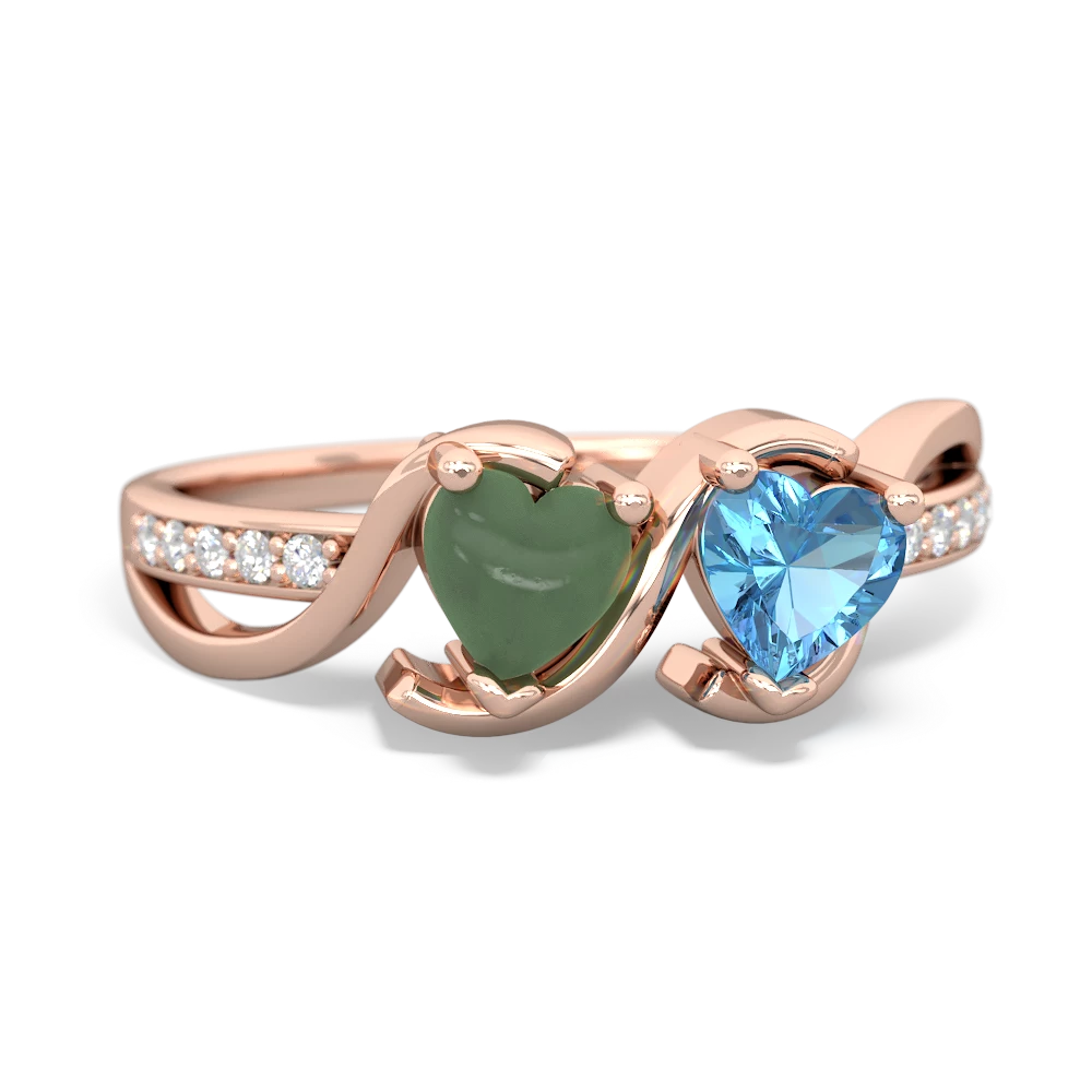 Jade Side By Side 14K Rose Gold ring R3090