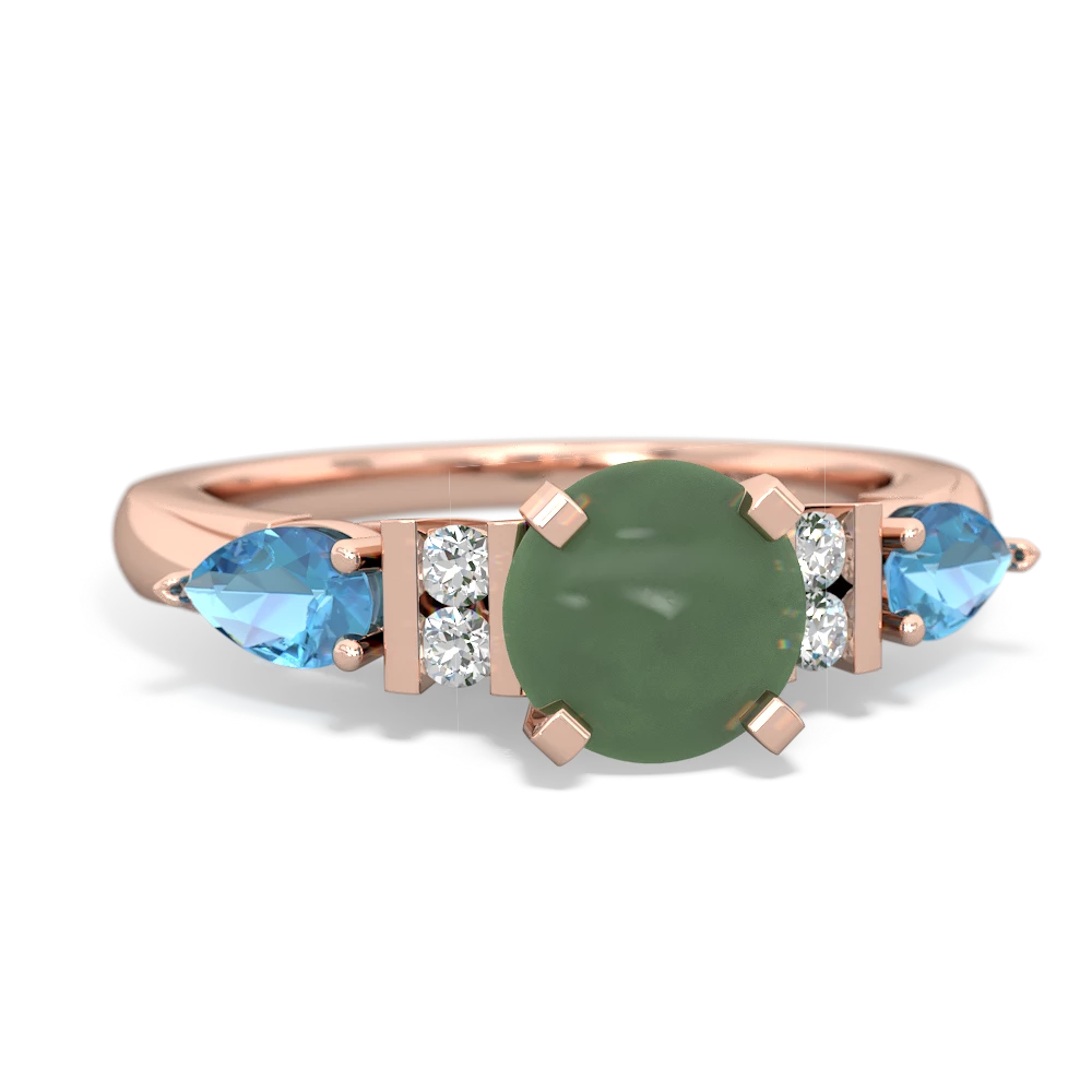 Jade 6Mm Round Eternal Embrace Engagement 14K Rose Gold ring R2005