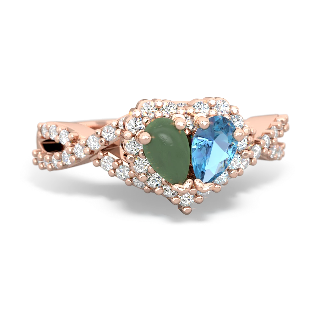 Jade Diamond Twist 'One Heart' 14K Rose Gold ring R2640HRT