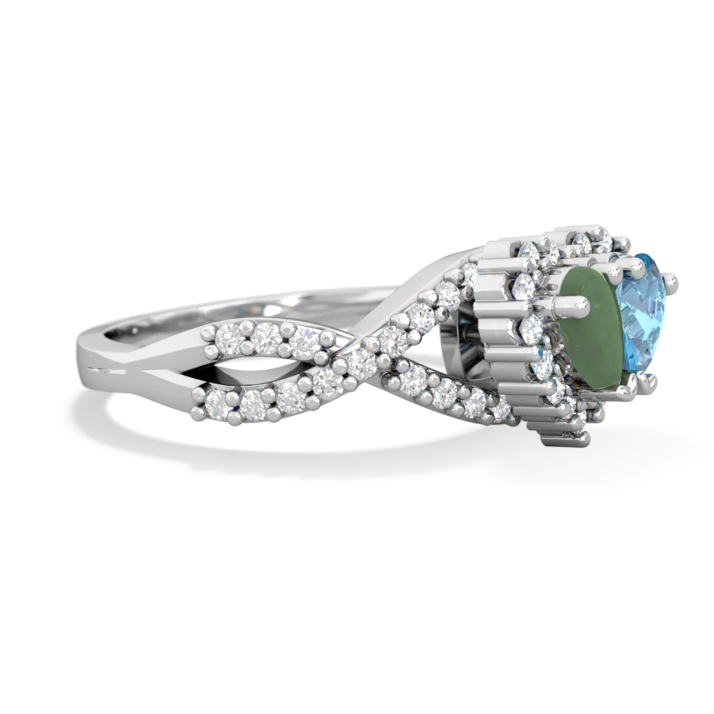 Jade Diamond Twist 'One Heart' 14K White Gold ring R2640HRT