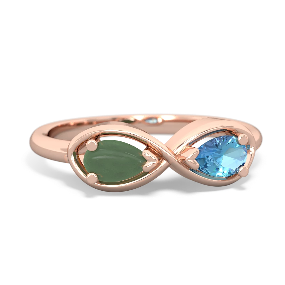 Jade Infinity 14K Rose Gold ring R5050