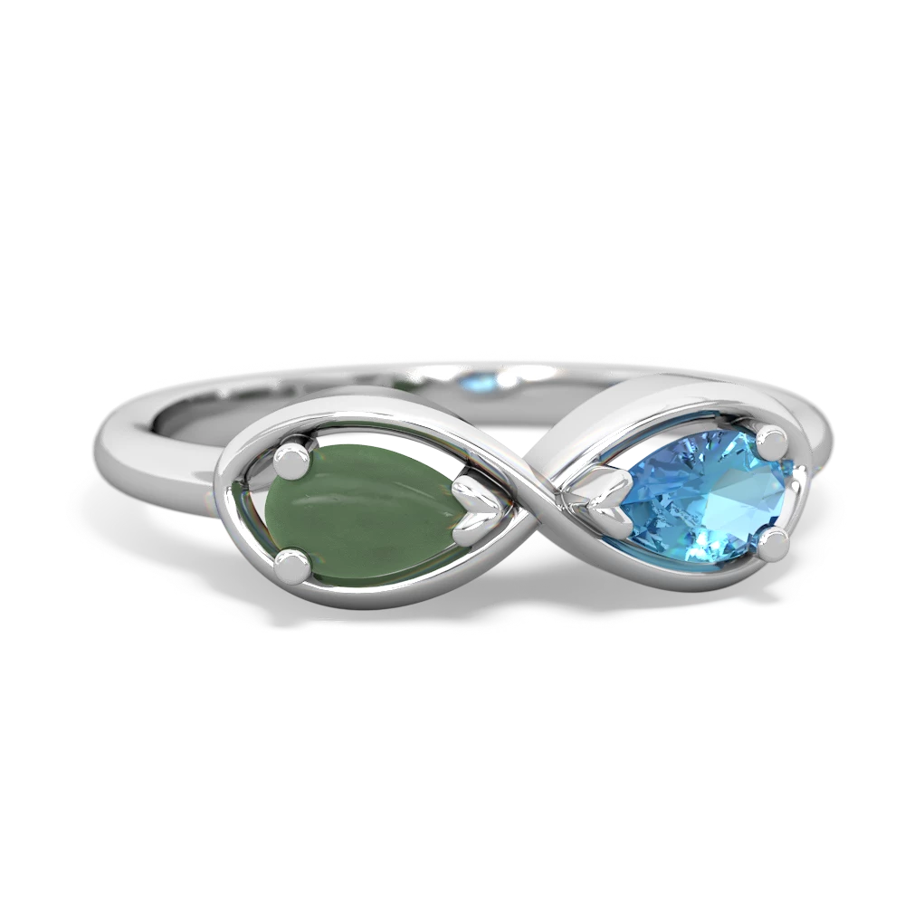 Jade Infinity 14K White Gold ring R5050