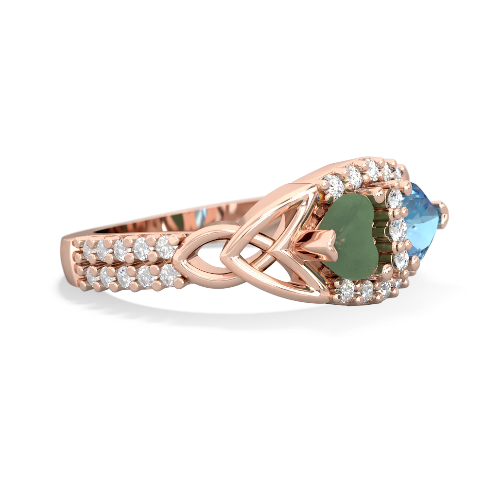 Jade Sparkling Celtic Knot 14K Rose Gold ring R2645