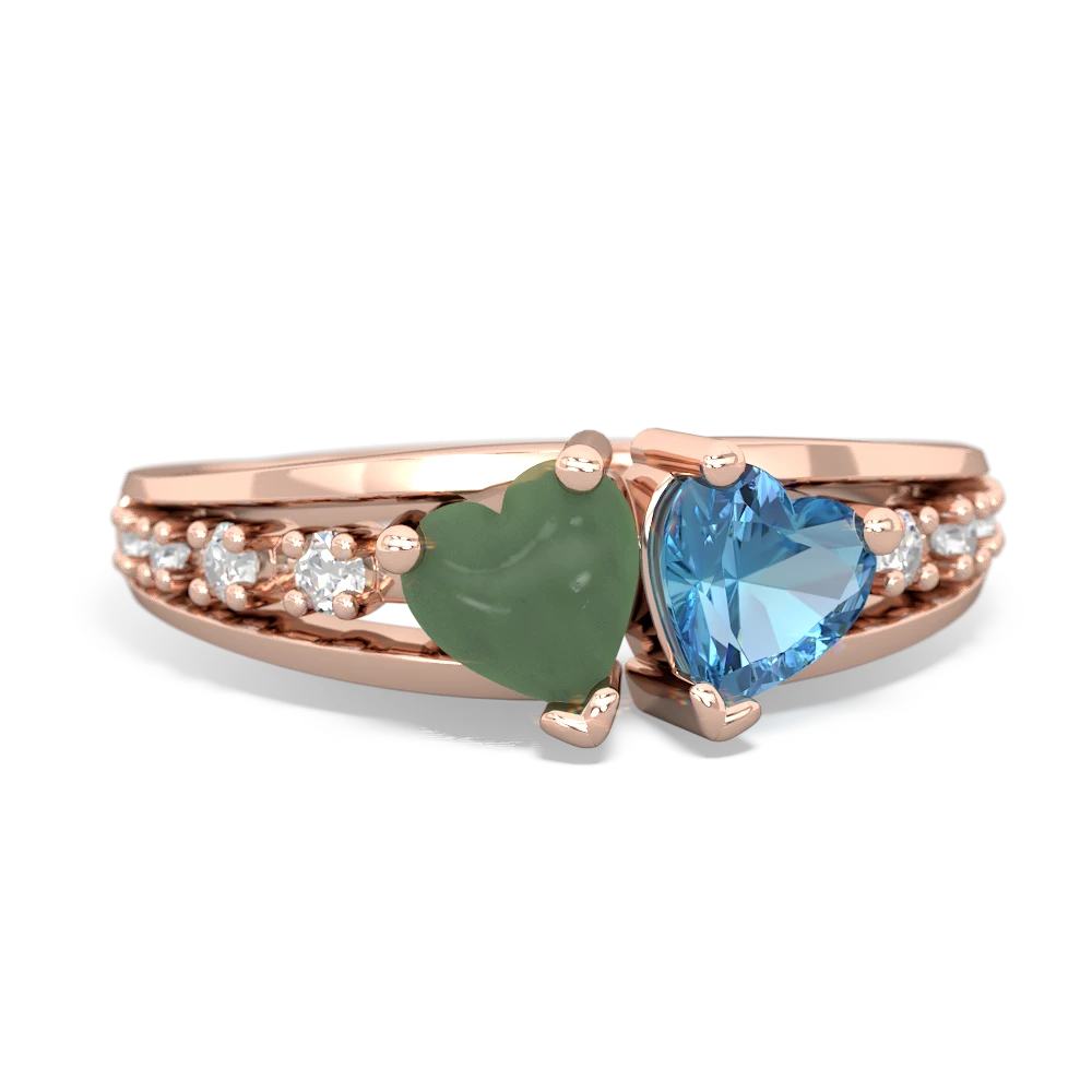 Jade Heart To Heart 14K Rose Gold ring R3342